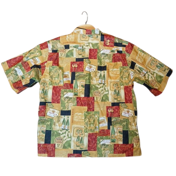 Reyn Spooner Hawaiian Traditionals, Regency‎ Cotton Linen Wine Theme Xlarge - Picture 4 of 5